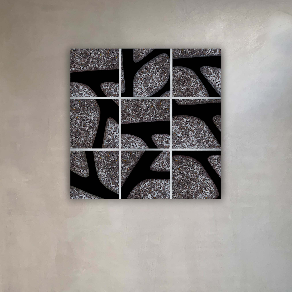 Grafisk kunst | printet metal Grå/sort 100 x 100 cm