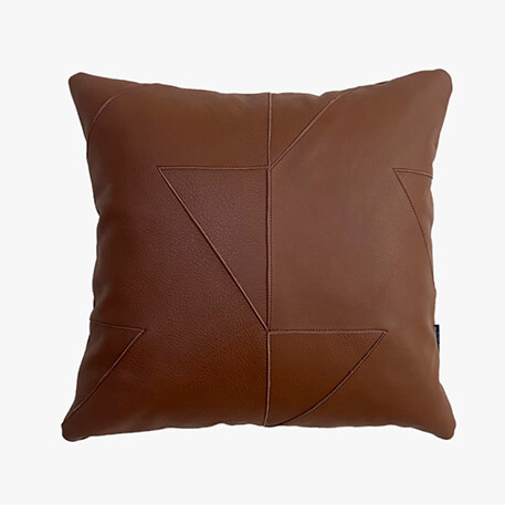 Læderpude 50 x 50 cm Rustfarvet Brun