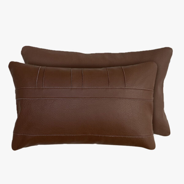 Læderpude 33 x 50 cm Rustfarvet