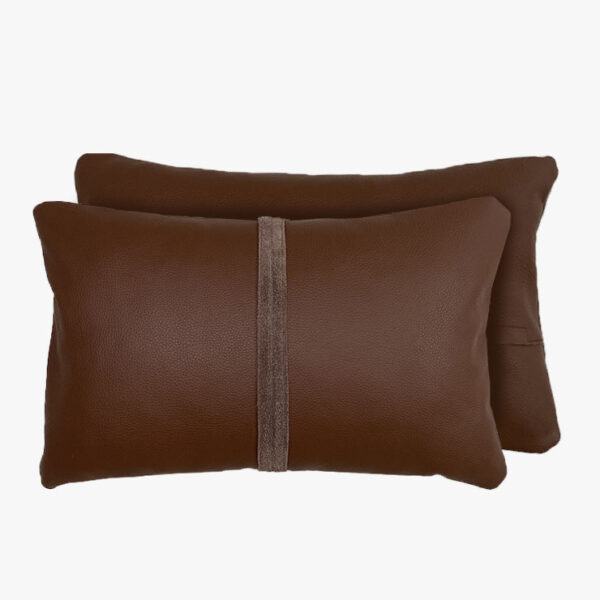 Læderpude 33 x 50 cm Rustfarvet