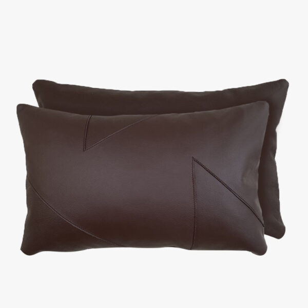 Læderpude 33 x 50 cm mørkbrun