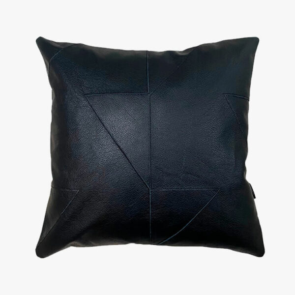 Læderpude sort 50 x 50 cm