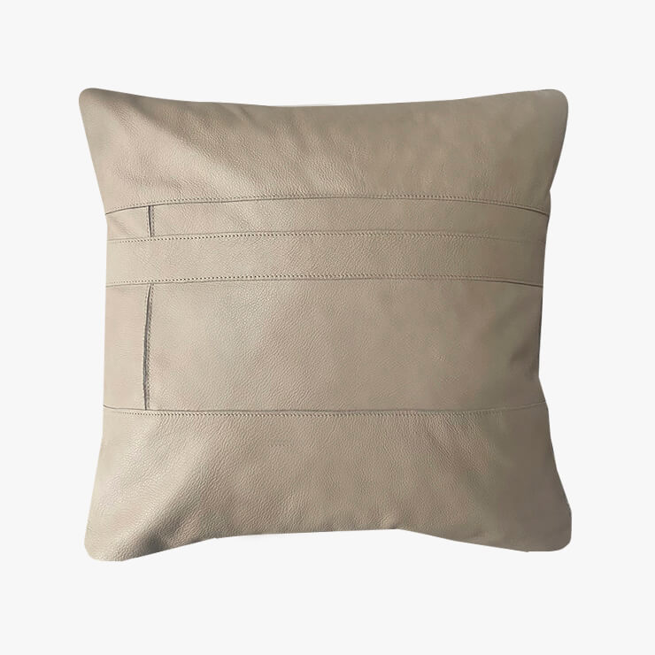 Læderpuder beige 50 x 50 cm